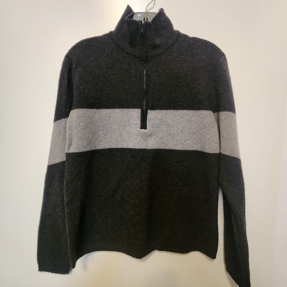 Banana Republic 100% Merino Extra Fine Wool Sweater 3/4 Zip Top Size M